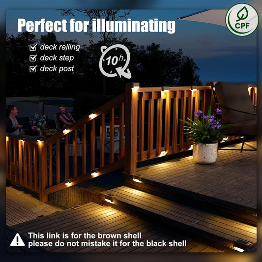 SOLPEX Solar Deck Lights Outdoor 16 Pack,Step Light Waterproof,Warm White