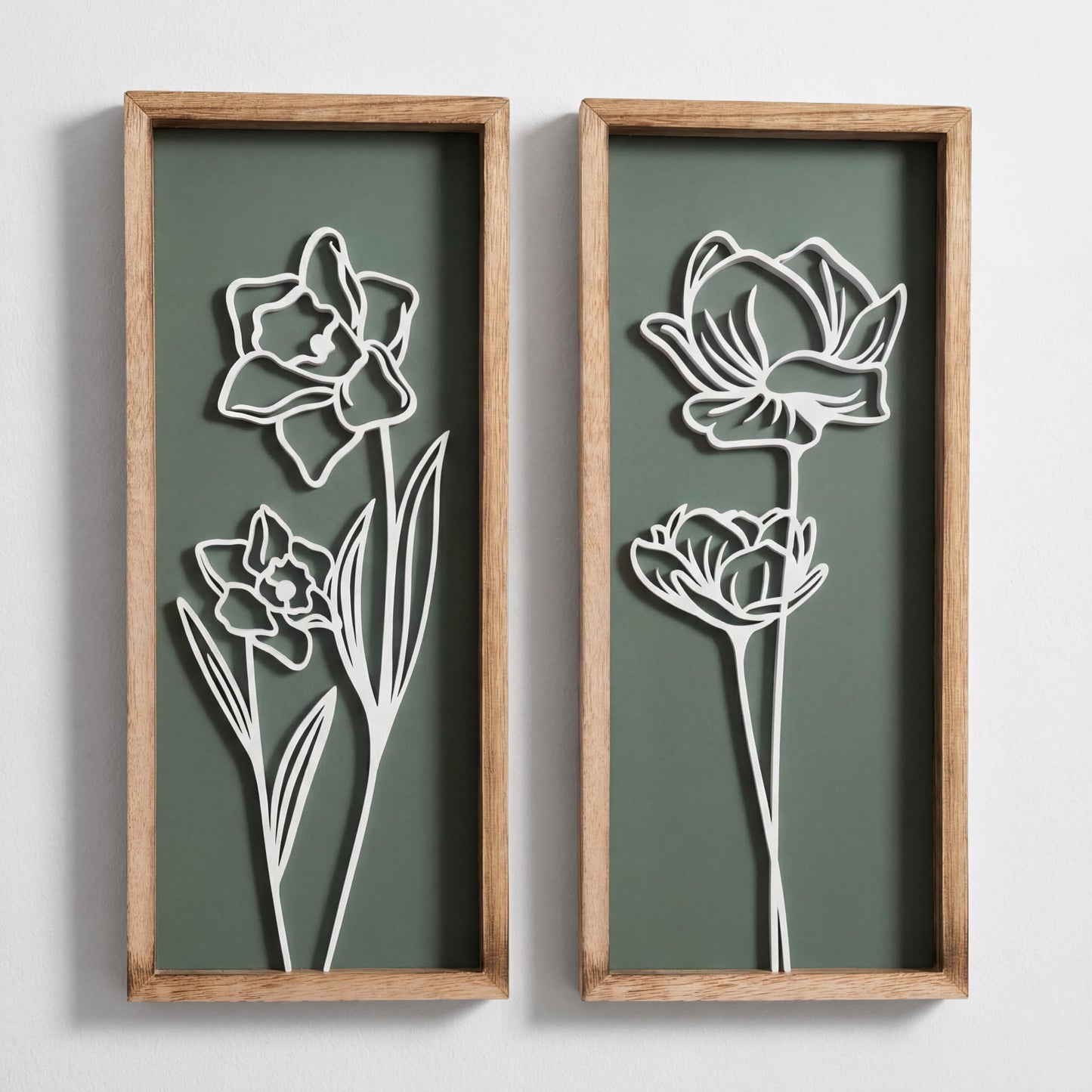 Tide and Tales 3d Framed Wall Art, Set of 4, Floral Boho Wall Decor
