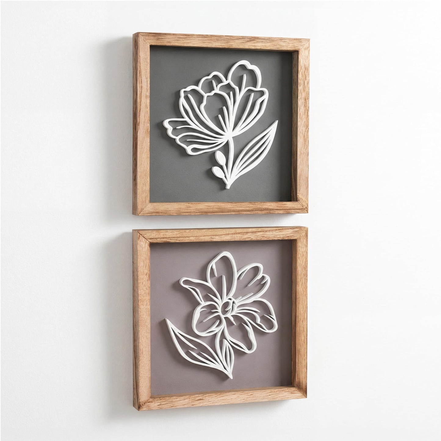 Tide and Tales 3d Framed Wall Art, Set of 4, Floral Boho Wall Decor
